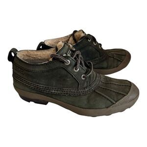 Ugg MAGPIE 5185 Dark Green Waterproof Leather Duck Shoe Sheepskin Ankle Boots 7